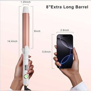 🆕 NEW in box 🆕 🎀 LONG BARREL 1 1/4” CERAMIC CURLING IRON {Salon Quality} 🎀